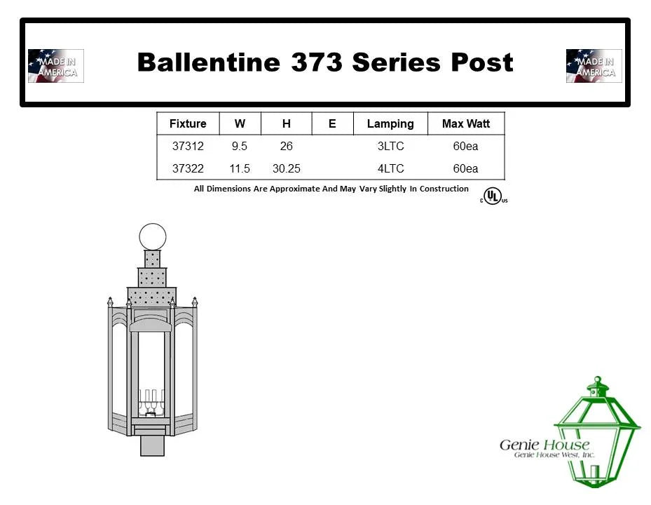 Ballentine Outdoor Post Lantern 37312