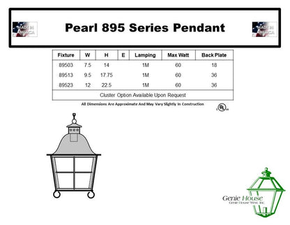 Pearl Outdoor Hanging Lantern 89513