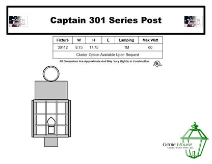 Captain Outdoor Post Lantern 30112