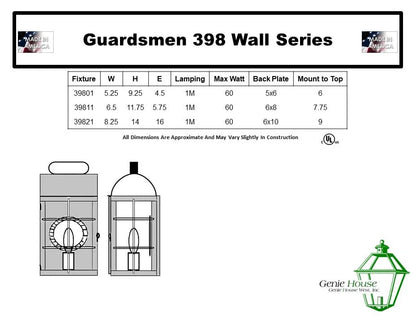 Guardsmen Outdoor Wall Lantern 39801