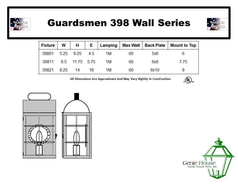 Guardsmen Outdoor Wall Lantern 39811