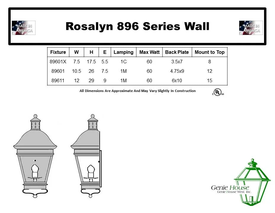 Rosalyne Outdoor Wall Lantern 89601