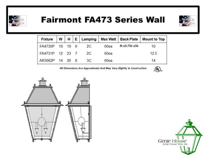 Fairmont Outdoor Wall Lantern FA4730P