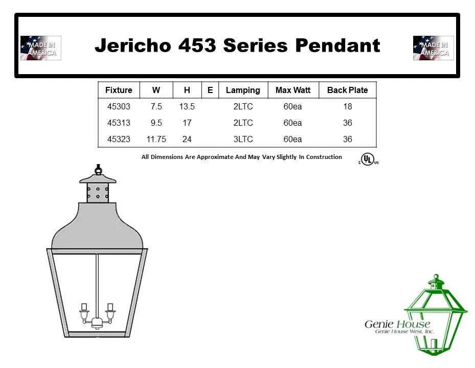 Jericho Outdoor Hanging Lantern 45313