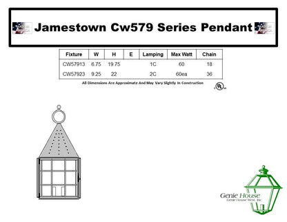 Jamestown Outdoor Hanging Lantern CW57913