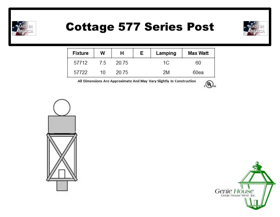 Cottage Outdoor Post Lantern 57712