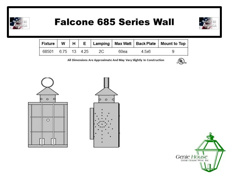 Falcone Outdoor Wall Lantern 68501