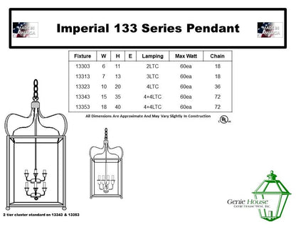 Imperial Indoor Hanging Lantern 13353