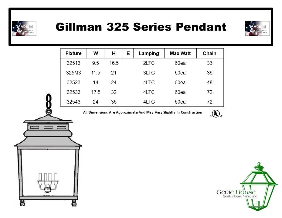 Gillman Outdoor Hanging Lantern 325M3