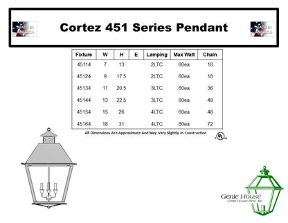 Cortez Outdoor Large Hanging Lantern 45134