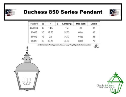 Duchess Outdoor Hanging Lantern 85023