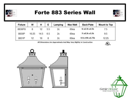 Forte Outdoor Wall Lantern 8830PX