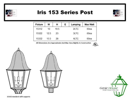 Iris Outdoor Post Lantern 15312