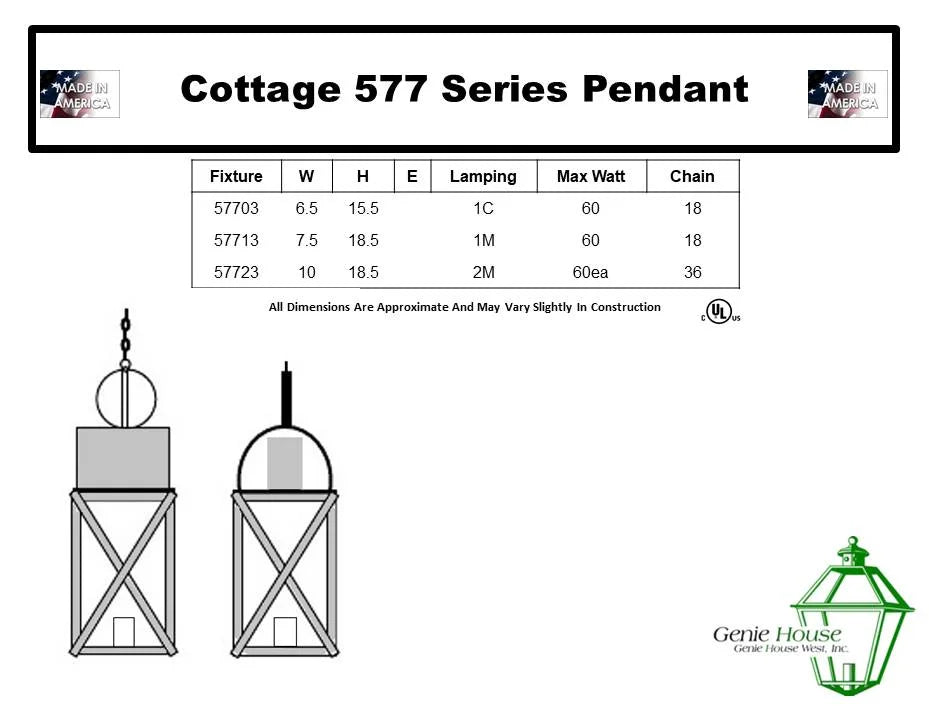 Cottage Outdoor Hanging Lantern 57703