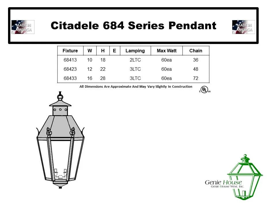 Citadele Outdoor Hanging Lantern 68423