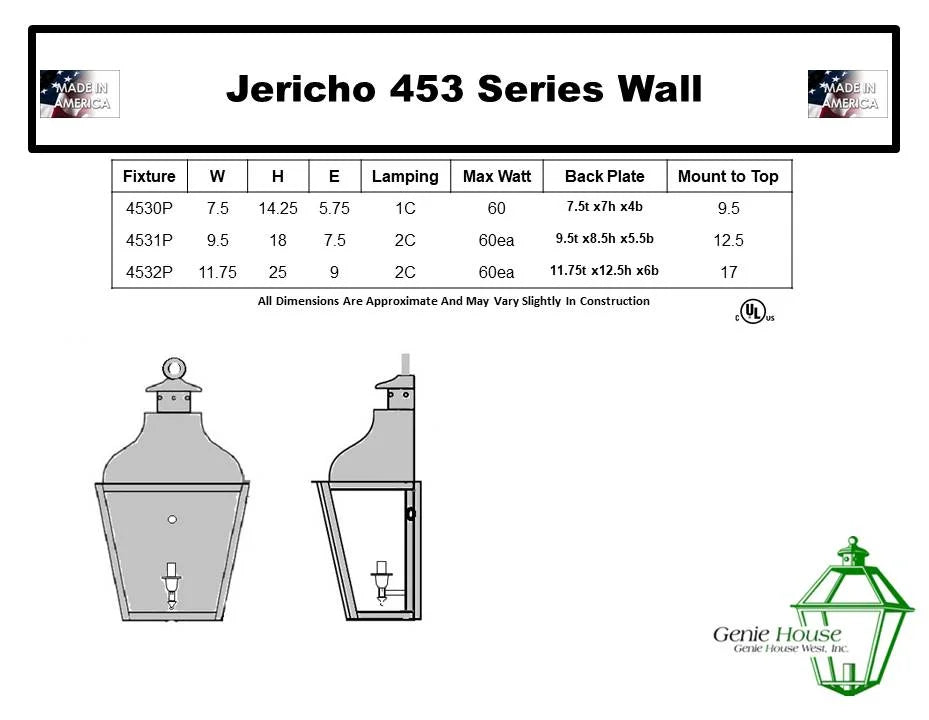 Jericho Outdoor Wall Lantern 4531P
