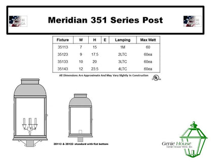 Meridian Outdoor Large Post Lantern 35133