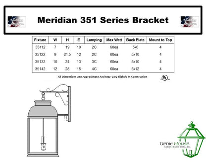 Meridian Outdoor Medium Wall Bracket Lantern 35122