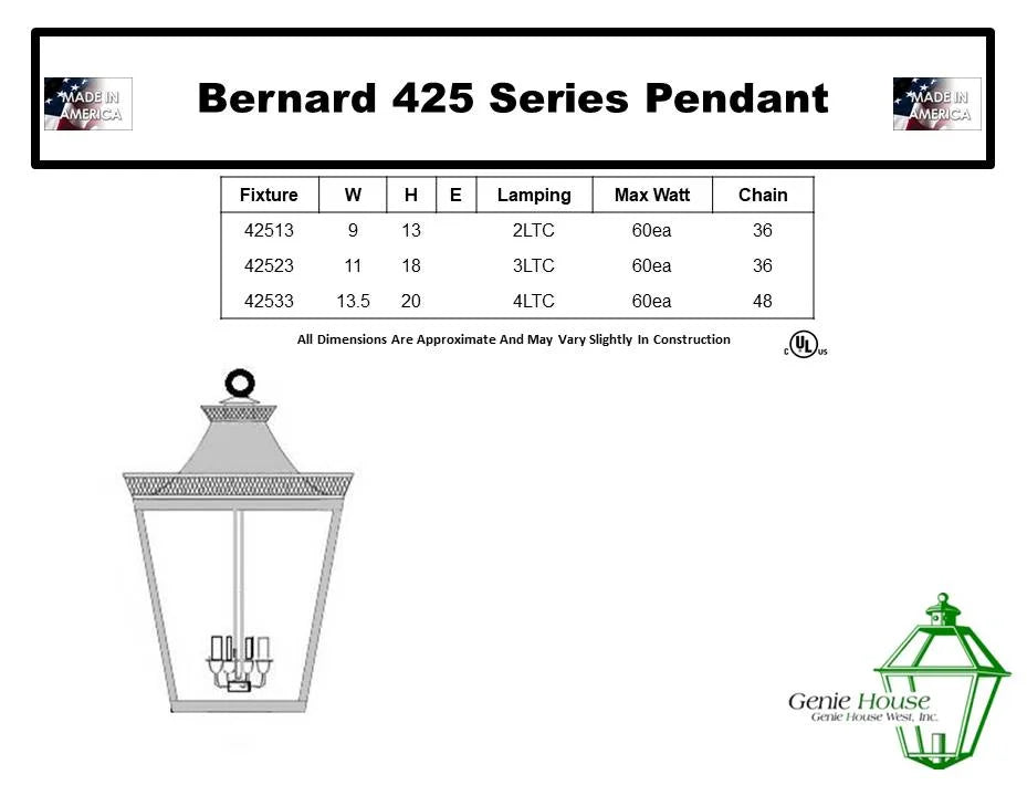 Bernard Outdoor Hanging Lantern 42513