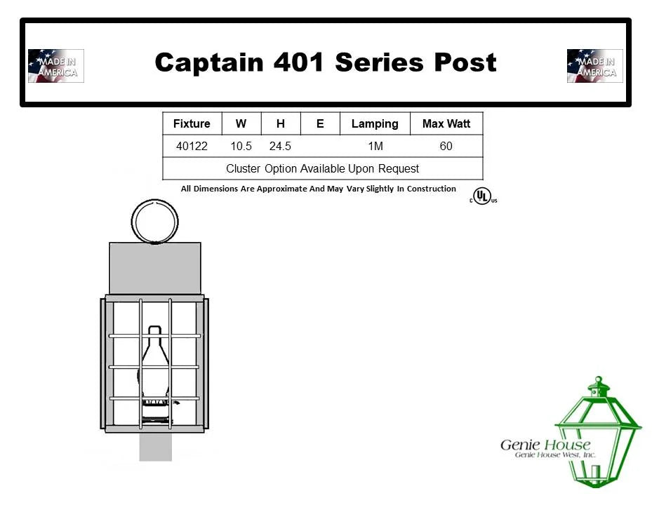 Captain Outdoor Post Lantern 40122