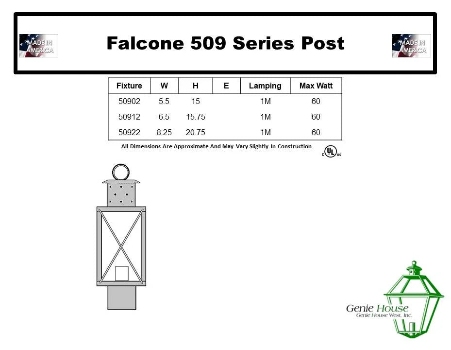 Falcone Outdoor Post Lantern 50912
