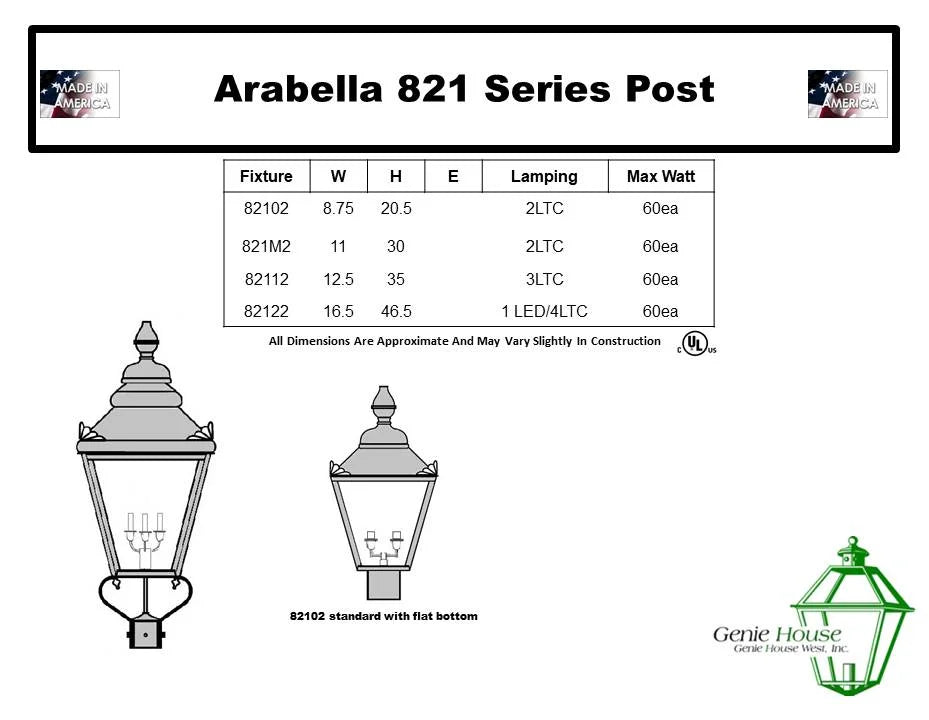 Arabella Outdoor Post Lantern 821M2