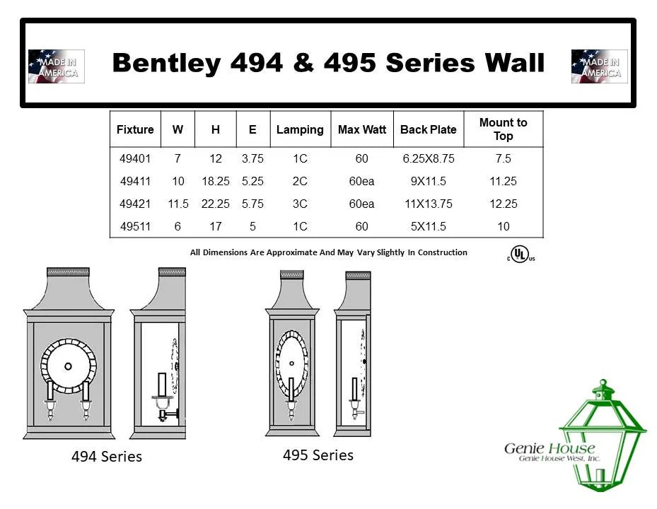Bentley Outdoor Wall Lantern 49421