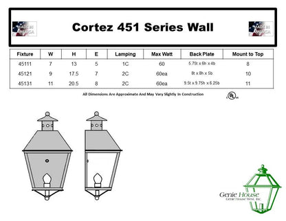 Cortez Outdoor Medium Pocket Wall Lantern 45121