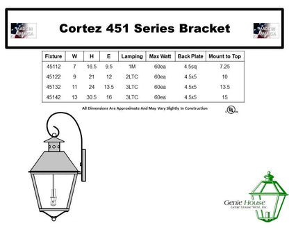 Cortez Outdoor Large  Wall Bracket Lantern 45132