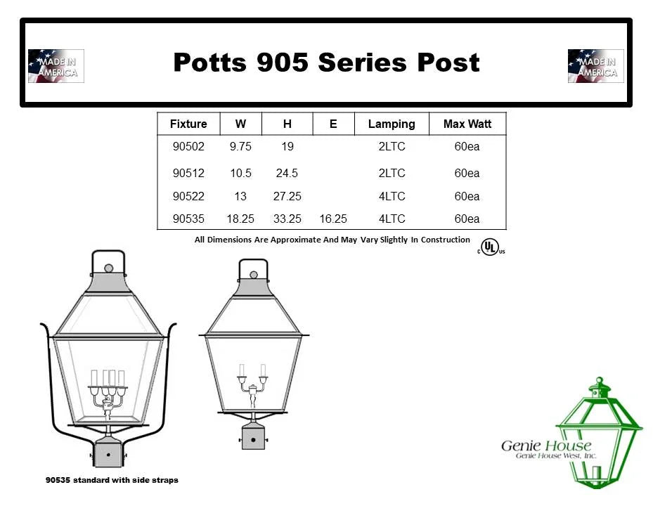 Potts Outdoor Post Lantern 90522