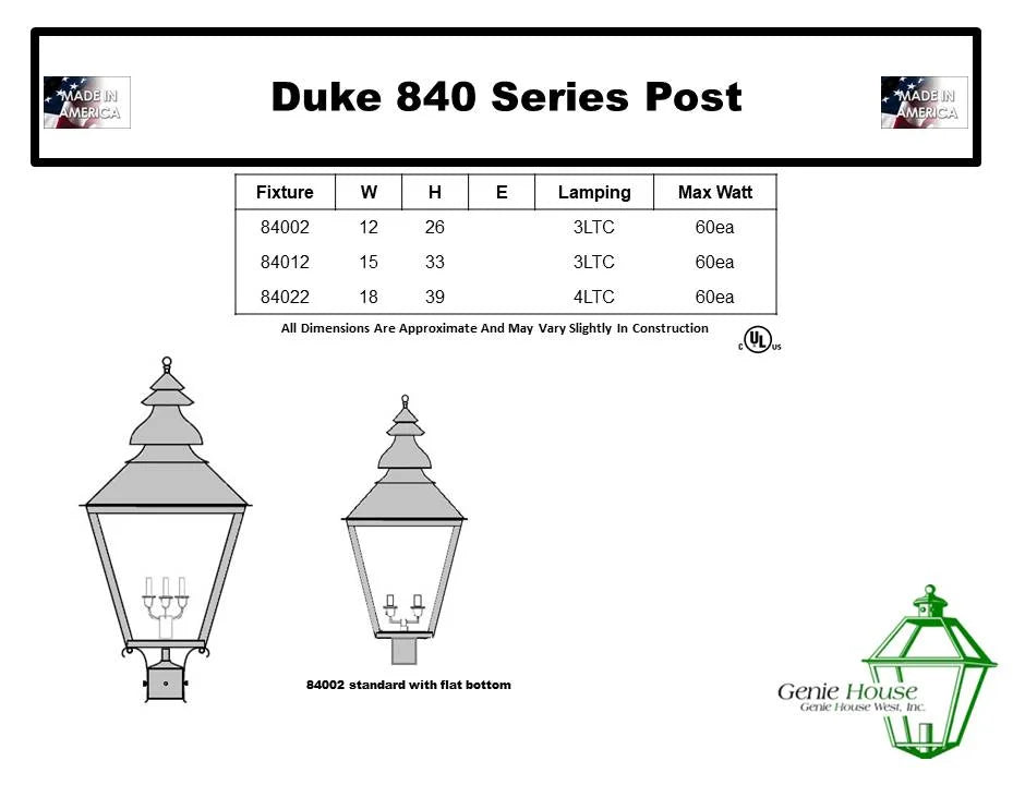 Duke Outdoor Post Lantern 84002