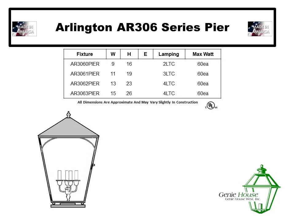 Arlington Outdoor Pier Lantern AR3062PIER