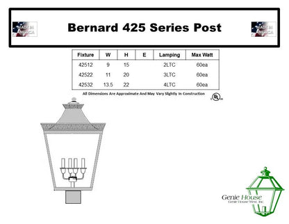 Bernard Outdoor Post Lantern 42512