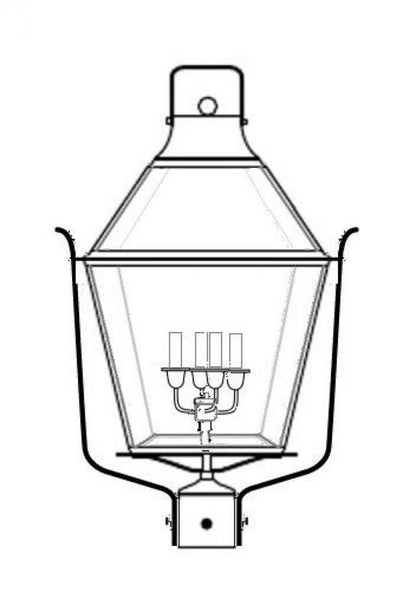 Potts Outdoor Post Lantern 90535 with Side Straps