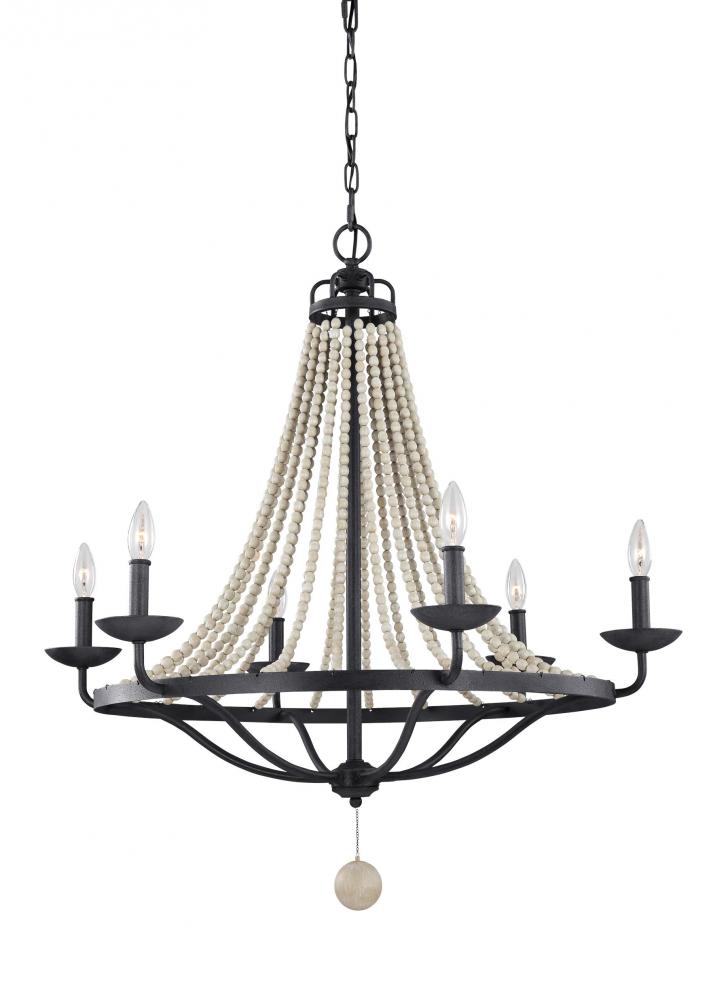 Chandeliers-Visual Comfort & Co. Studio Collection-F3129/6DWZ/DWG