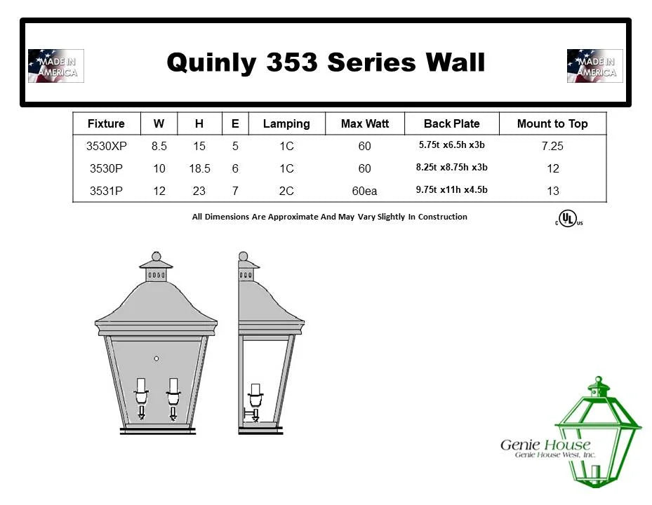 Quinly Outdoor Wall Lantern 3530XP