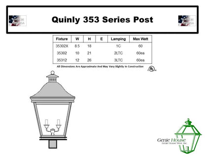 Quinly Outdoor Post Lantern 35302X