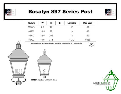 Rosalyne Outdoor Post Lantern 89702