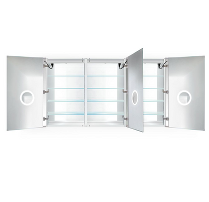 SVANGE 72 X 42 LED Lighted Mirror Medicine Cabinet, Defogger included, 3 Door Options