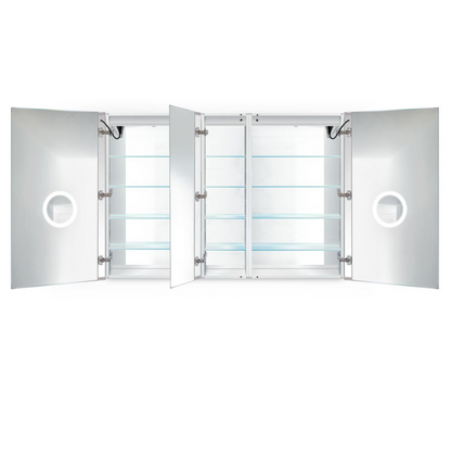 SVANGE 60 X 42 LED Lighted Mirror Medicine Cabinet, Defogger included, 3 Door Options