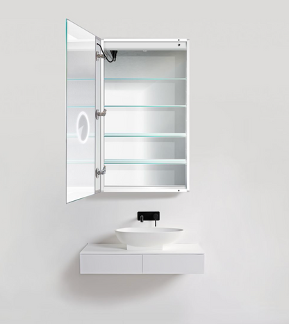 SVANGE 24 X 42 LED Lighted Mirror Medicine Cabinet with Choice of Door on Left or Right, Defogger included