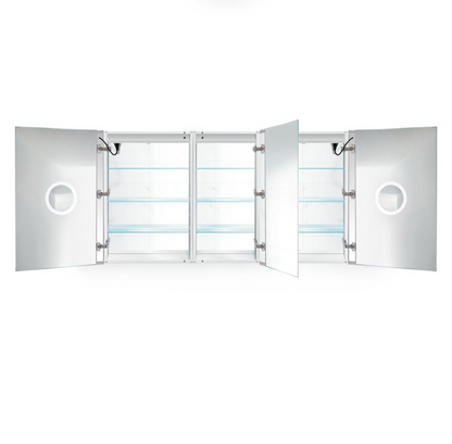 SVANGE 66 X 36 LED Lighted Mirror Medicine Cabinet, Defogger included, 3 Door Options