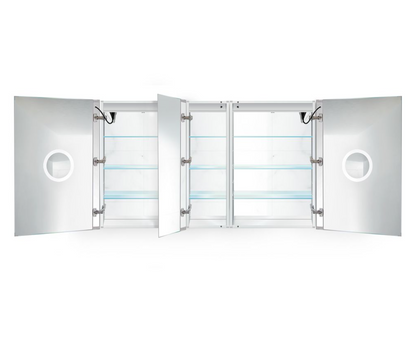 SVANGE 60 X 36 LED Lighted Mirror Medicine Cabinet, Defogger included, 3 Door Options