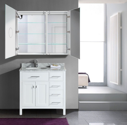 SVANGE 42 X 36 LED Two Door  Lighted Mirror Medicine Cabinet, Defogger included