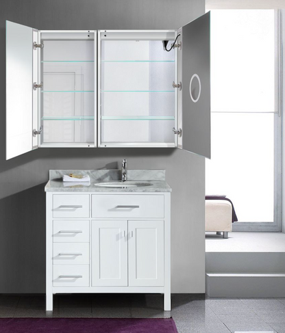 SVANGE 42 X 36 LED Two Door  Lighted Mirror Medicine Cabinet, Defogger included