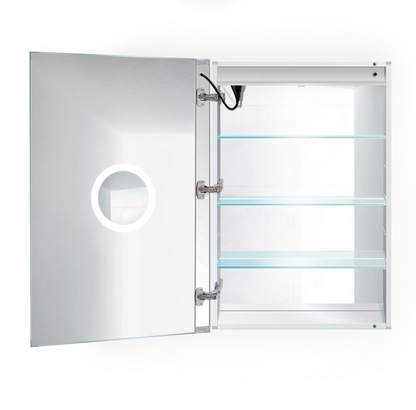 SVANGE 24 X 36 LED Lighted Mirror Medicine Cabinet with Choice of Door on Left or Right, Defogger included