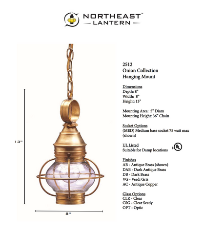 Caged Onion Outdoor Hanging Lantern 2512