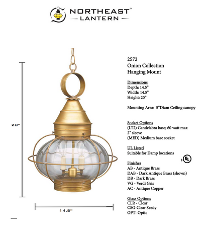 Caged Onion Outdoor Hanging Lantern 2572