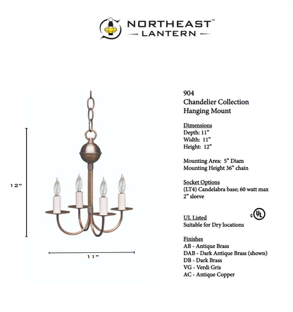 Chandeliers Four Arm Chandelier 904