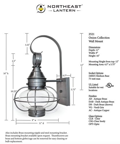 Caged Onion Outdoor Wall Lantern 2521